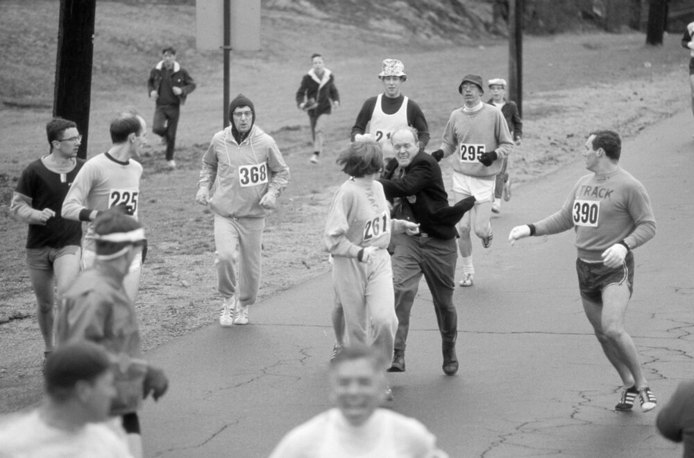 Kathrine Switzer beim Boston Marathon 1967